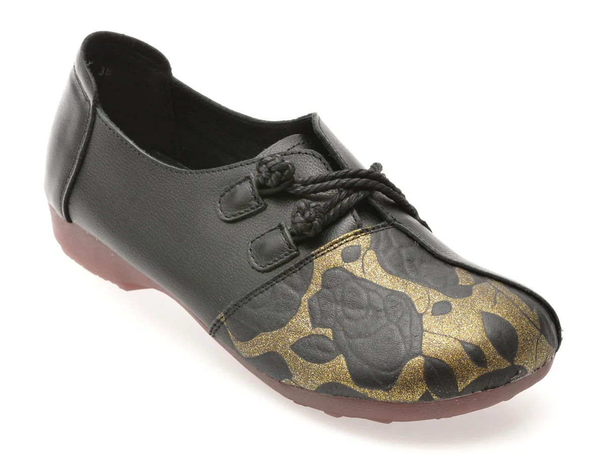 Pantofi Flavia Passini Negri, 5517, Din Piele Naturala