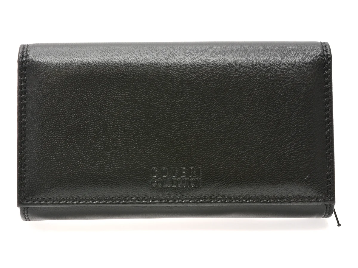 Portofel Coveri Collection Negru, 808155, Din Piele Naturală