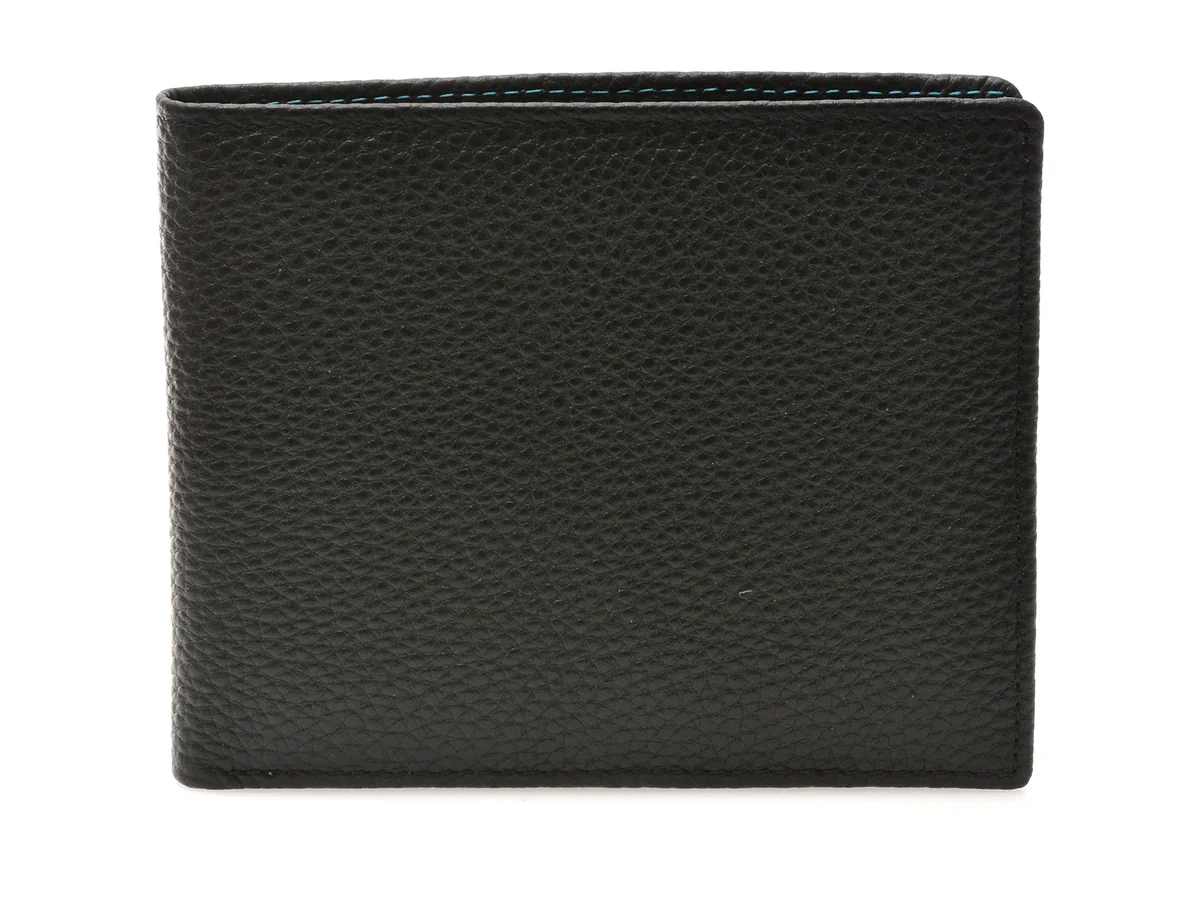 Portofel Negru, D8008, Din Piele Naturală