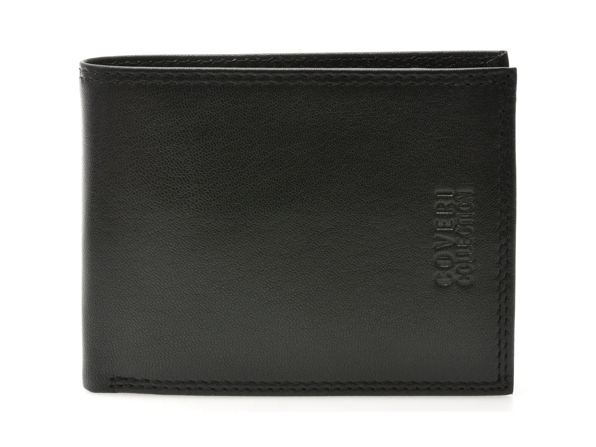 Portofel Coveri Collection Negru, 808292, Din Piele Naturala