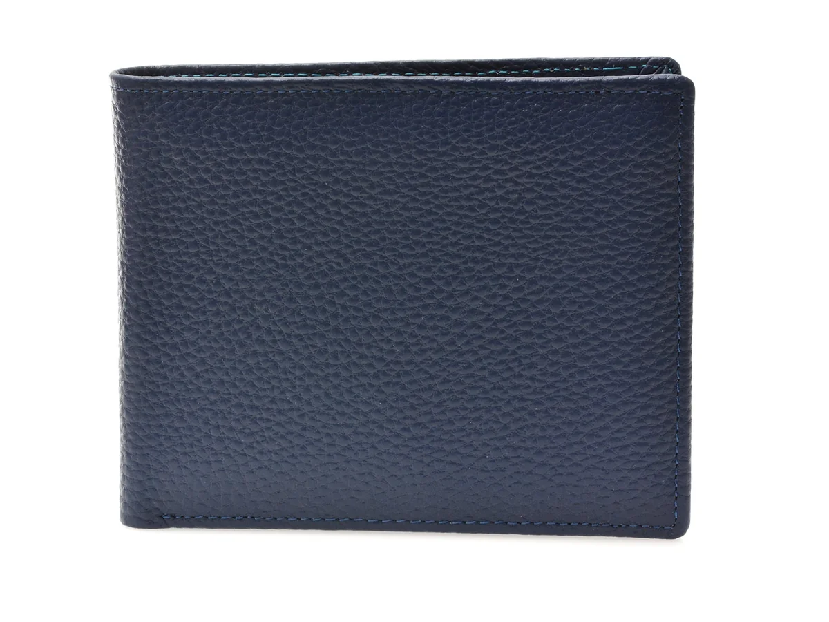 Portofel Albastru, D8008, Din Piele Naturala