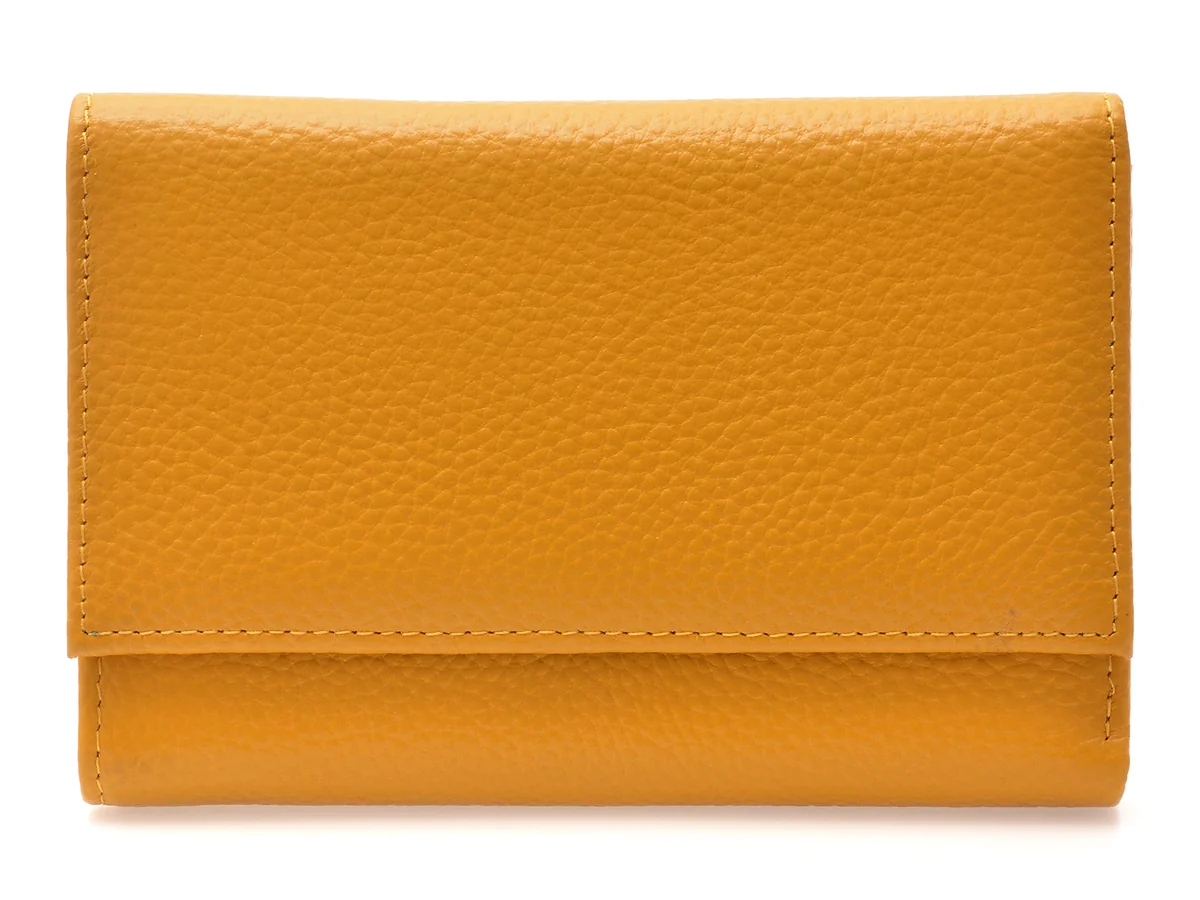 Portofel Galben, D1089, Din Piele Naturala