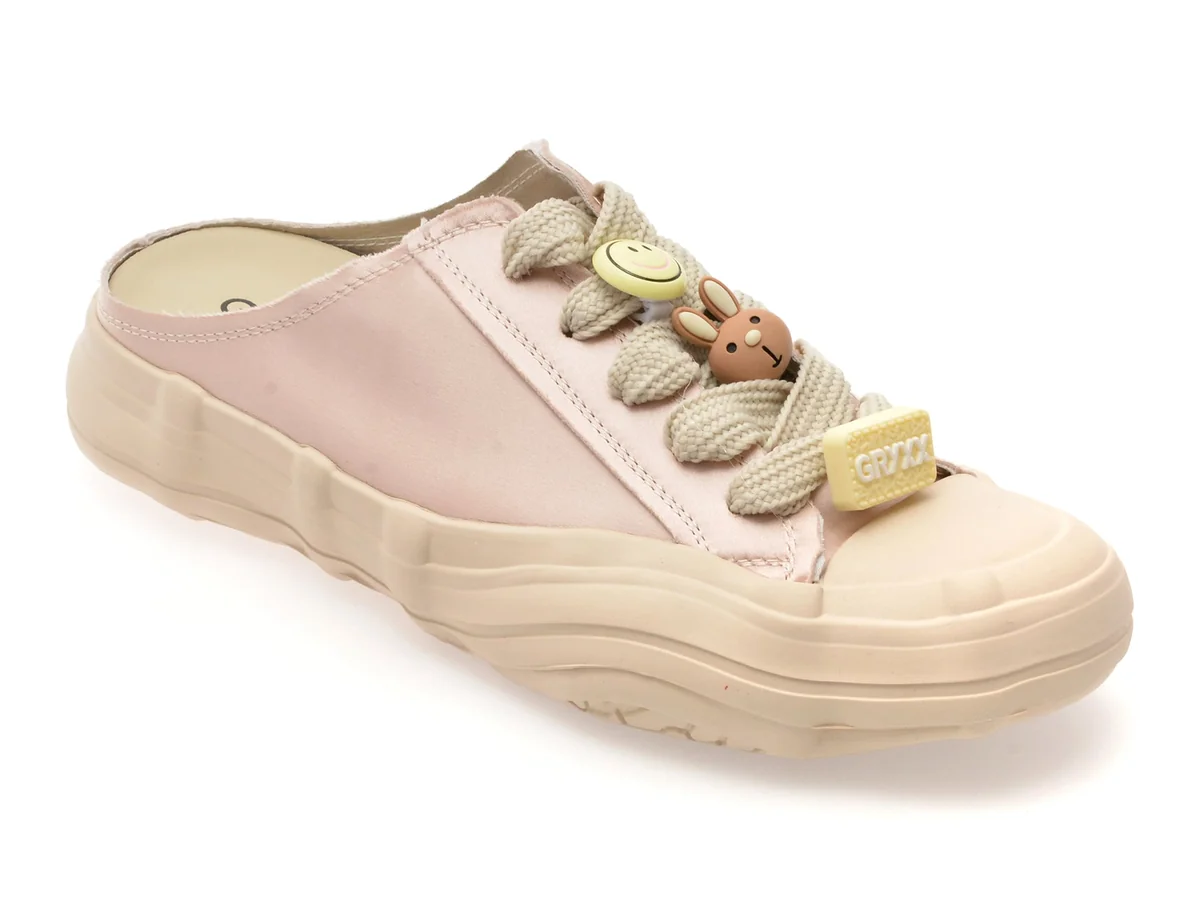 Papuci GRYXX Nude, 21092, Din Material Textil