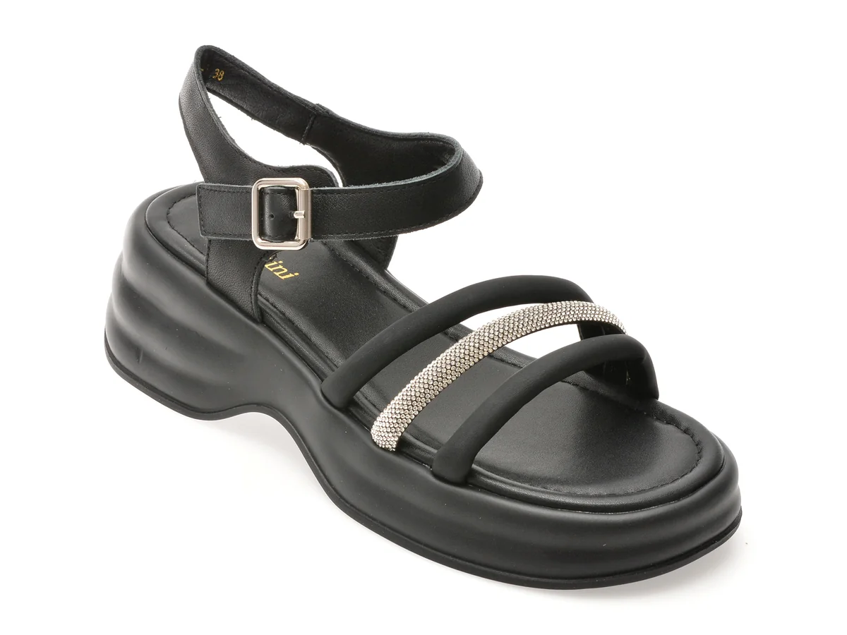 Sandale Flavia Passini Negre, 88219, Din Piele Naturală