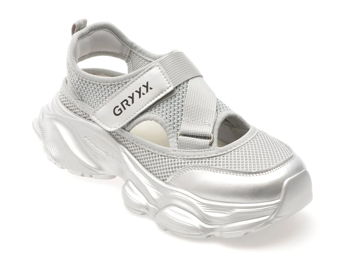 Pantofi Sport GRYXX Argintii, 537, Din Material Textil