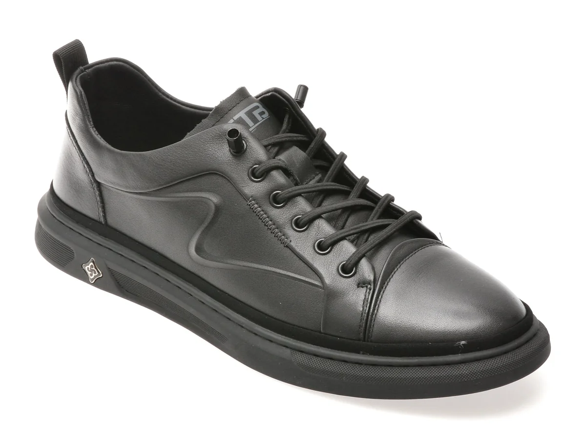 Pantofi Sport Bite The Bullet Negri, 3628, Din Piele Naturala