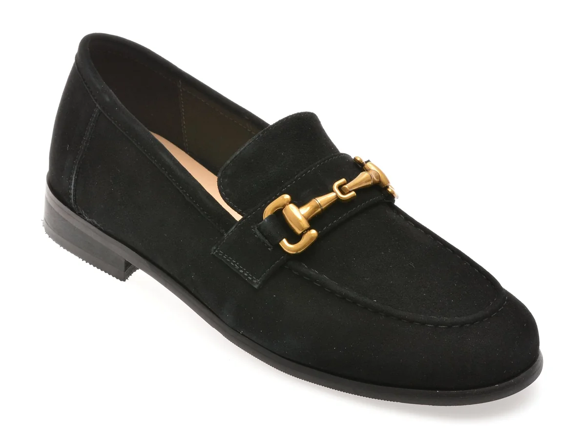 Mocasini Epica Negri, 8519, Din Piele Întoarsă