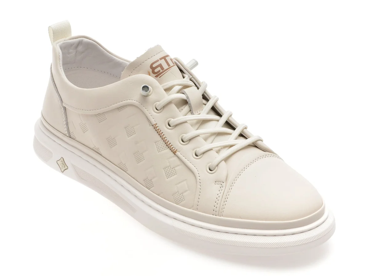 Pantofi Sport Bite The Bullet Albi, 36293, Din Piele Naturala
