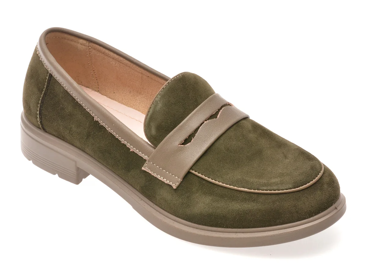 Mocasini GRYXX Verzi, 37718, Din Piele Intoarsa