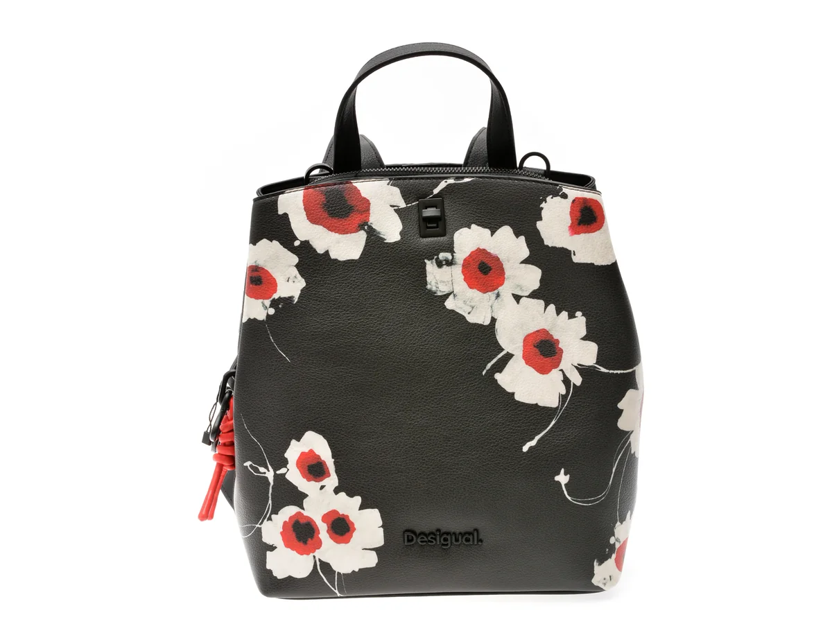Rucsac Desigual Negru, SAKP27, Din Piele Ecologica