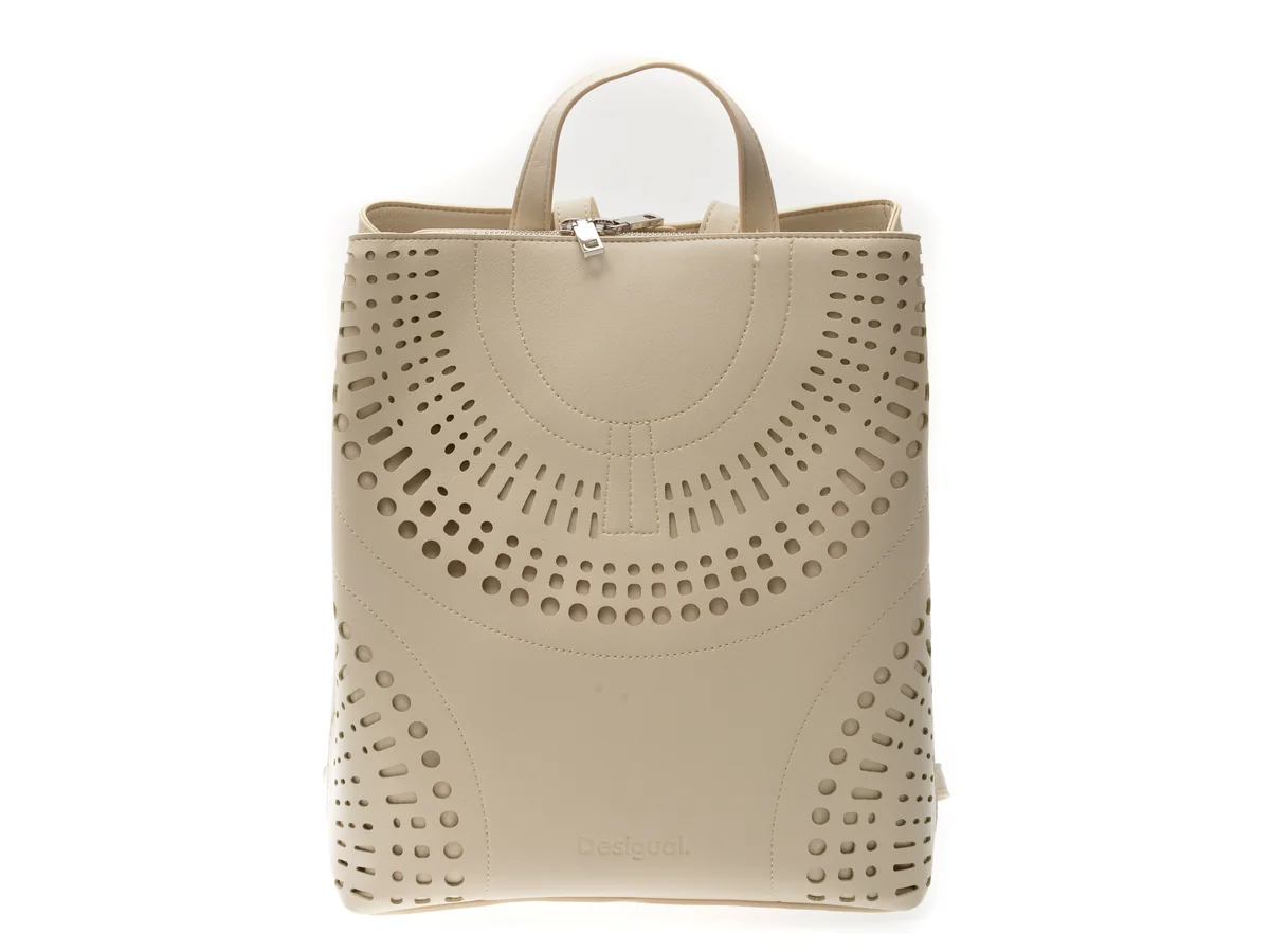 Rucsac Desigual Alb, SAKP13, Din Piele Ecologica