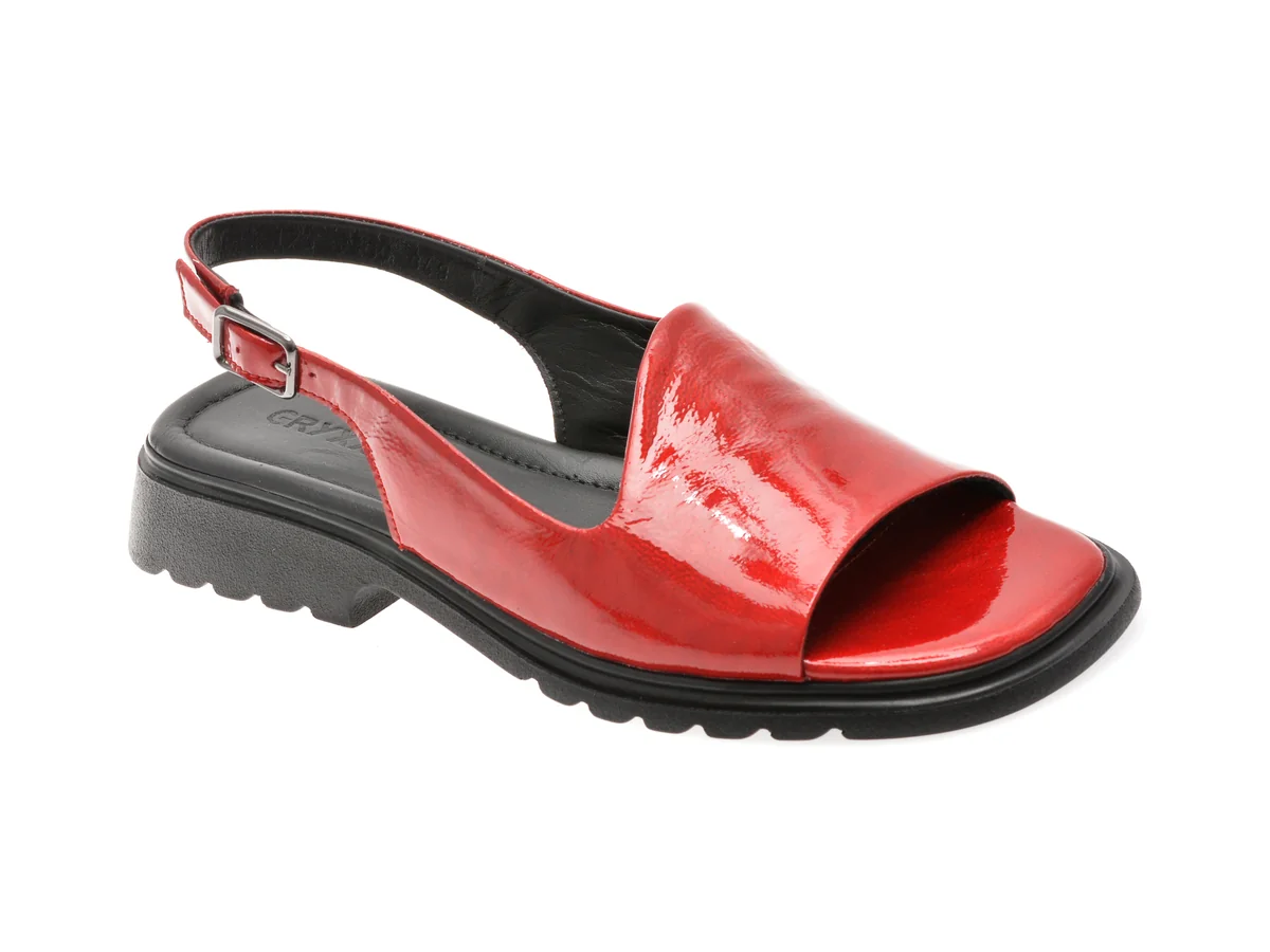 Sandale GRYXX Rosii, 1763906, Din Piele Naturala Lacuita