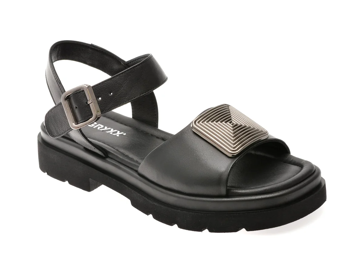 Sandale GRYXX Negre, 220380, Din Piele Naturala