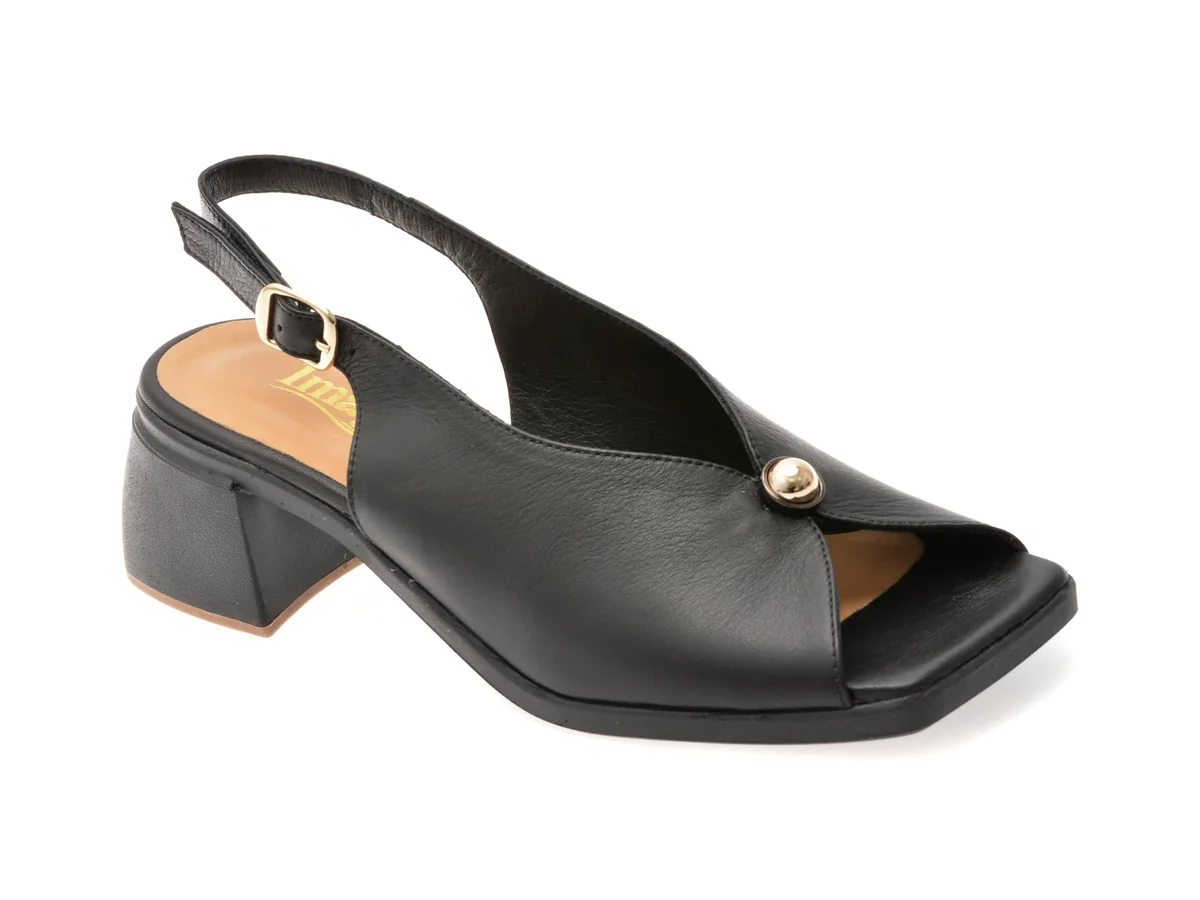 Sandale IMAGE Negre, 4493603, Din Piele Naturala