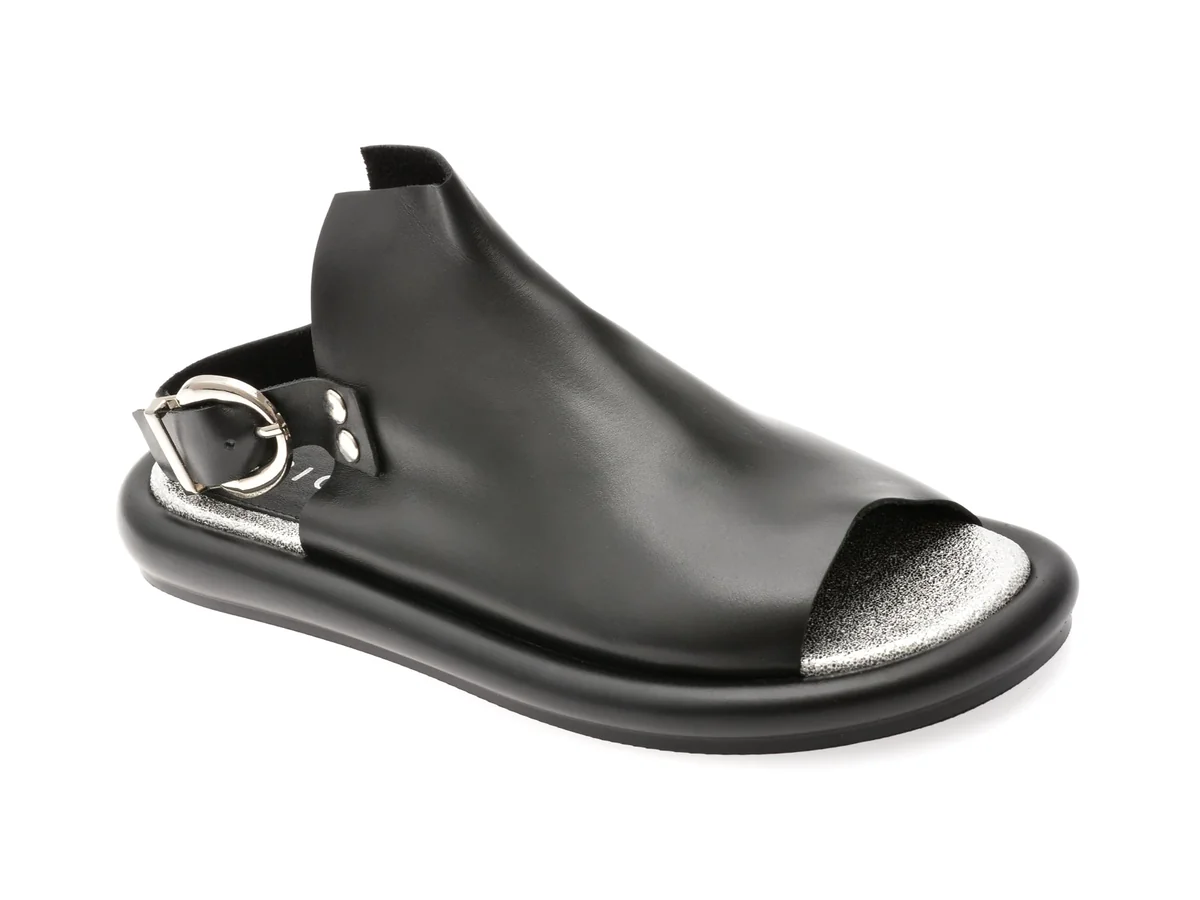 Sandale Epica Negre, 3642337, Din Piele Naturală