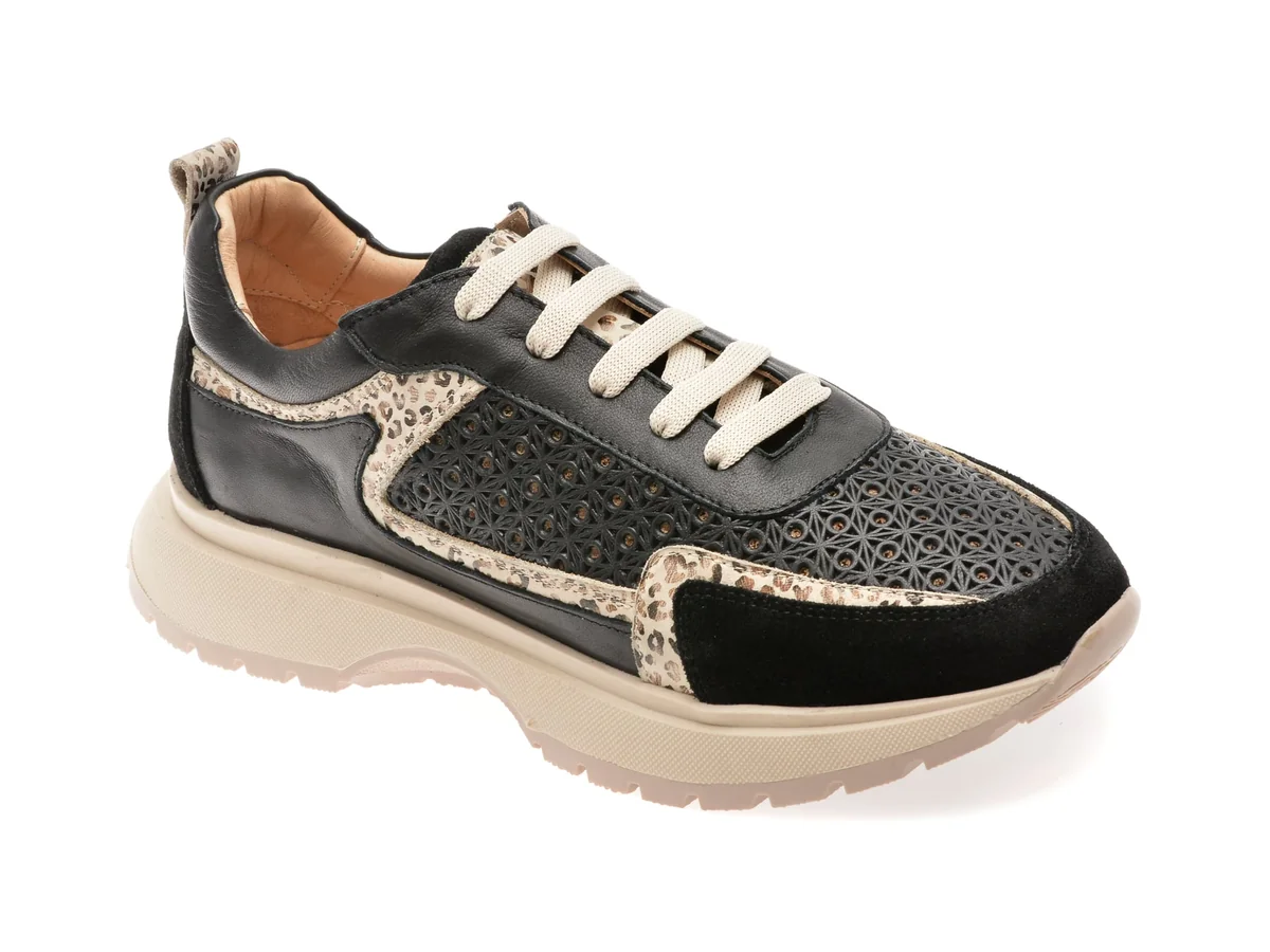 Pantofi Sport Epica Negri, 146250S, Din Piele Intoarsa
