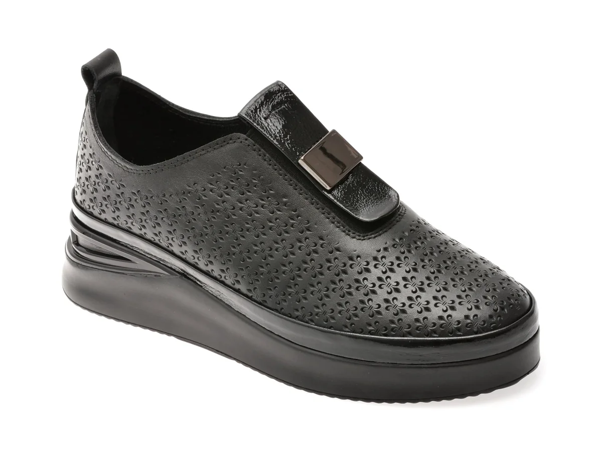 Pantofi Image Negri, 10619Z7, Din Piele Naturala