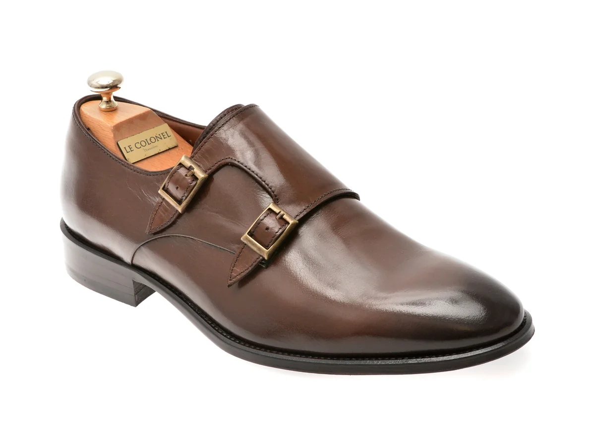 Pantofi Eleganți LE COLONEL Maro, 49813, Din Piele Naturală