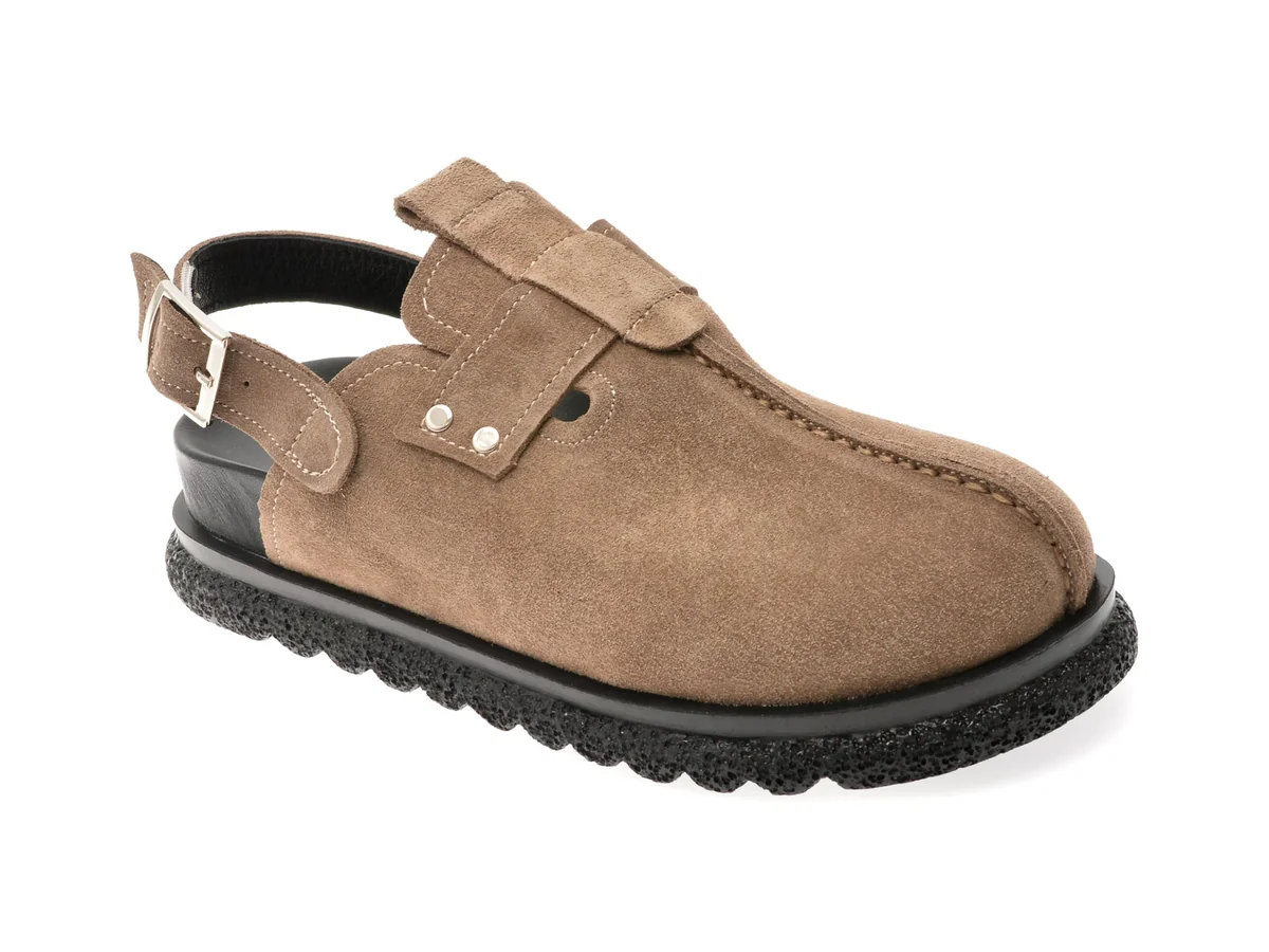 Papuci GRYXX Gri, 3432585, Din Piele Intoarsa