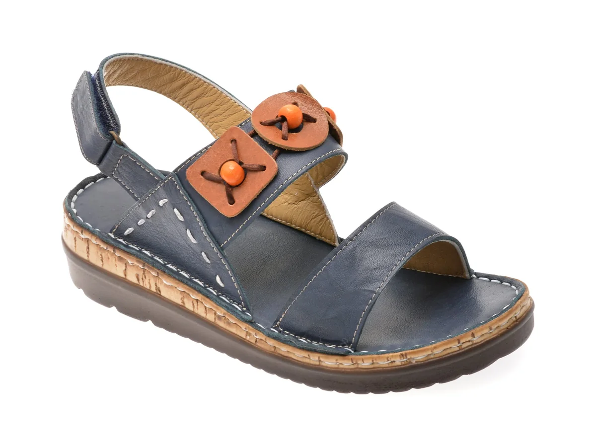 Sandale Flavia Passini Bleumarin, 4615, Din Piele Naturala