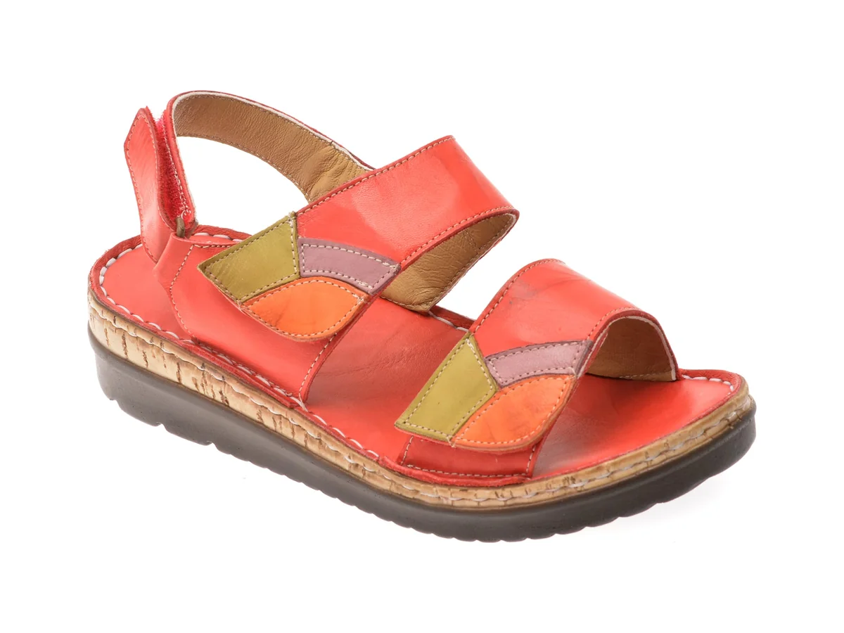 Sandale Flavia Passini Rosii, 4620, Din Piele Naturala