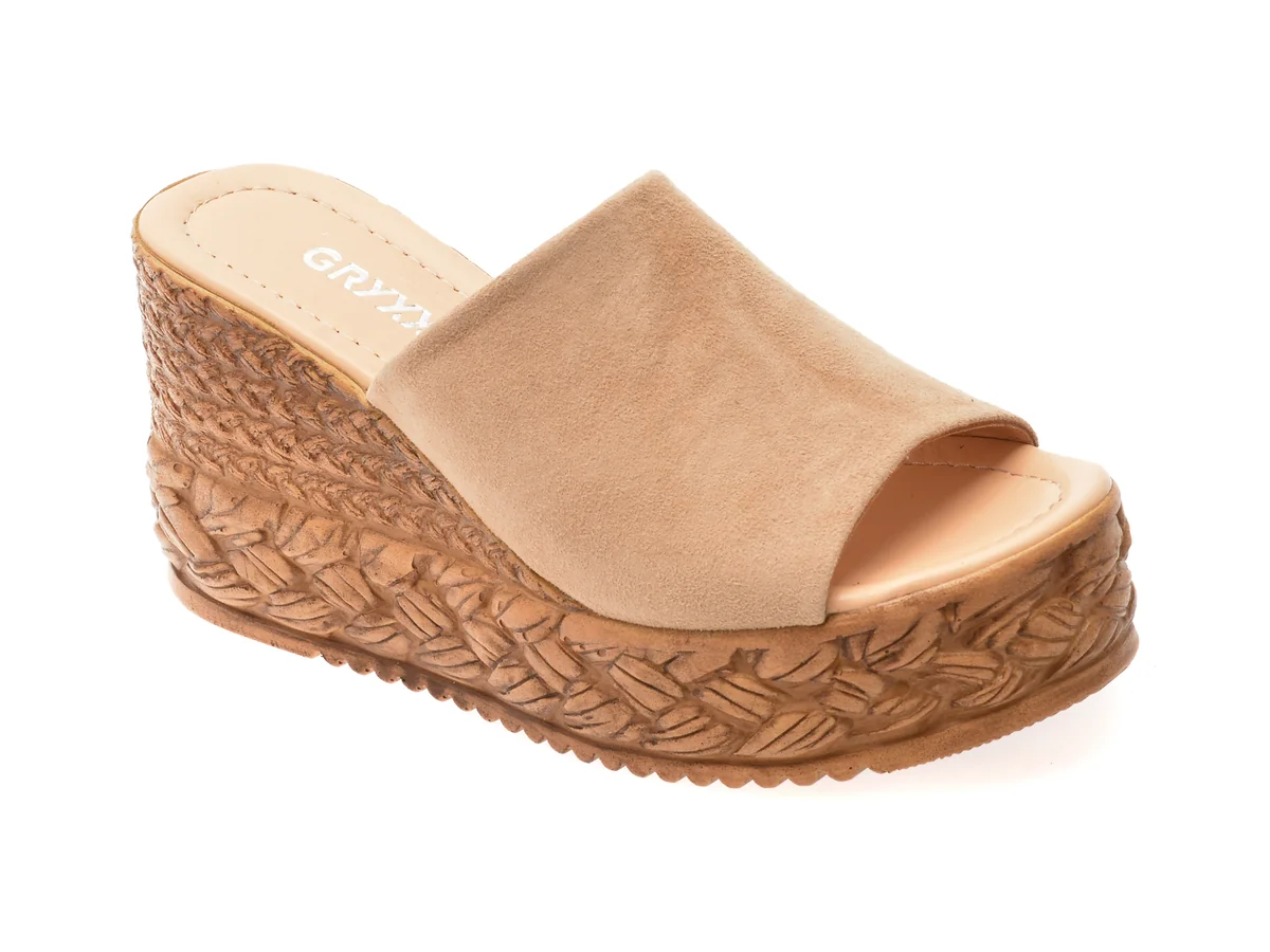 Papuci GRYXX Bej, 2062702, Din Piele Intoarsa
