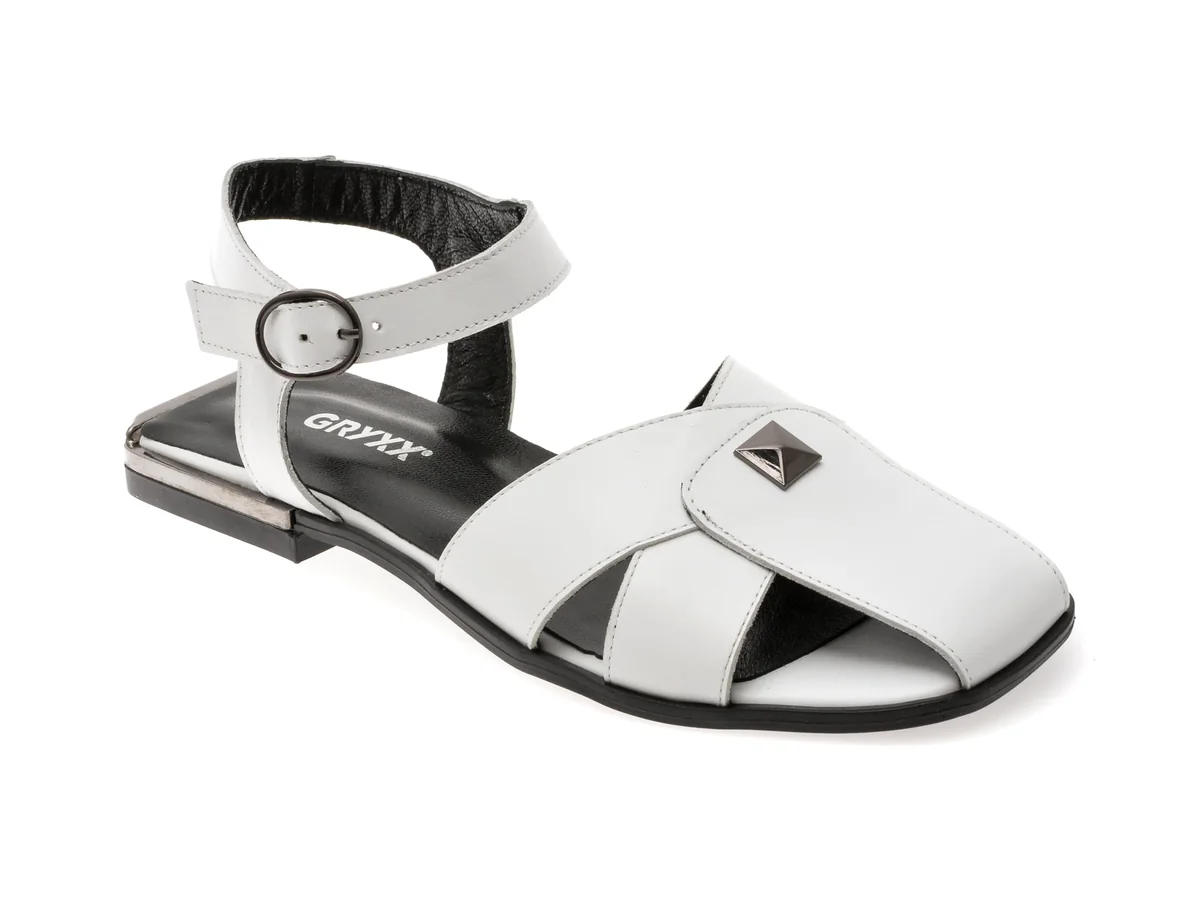 Sandale GRYXX Albe, 6400015, Din Piele Naturala
