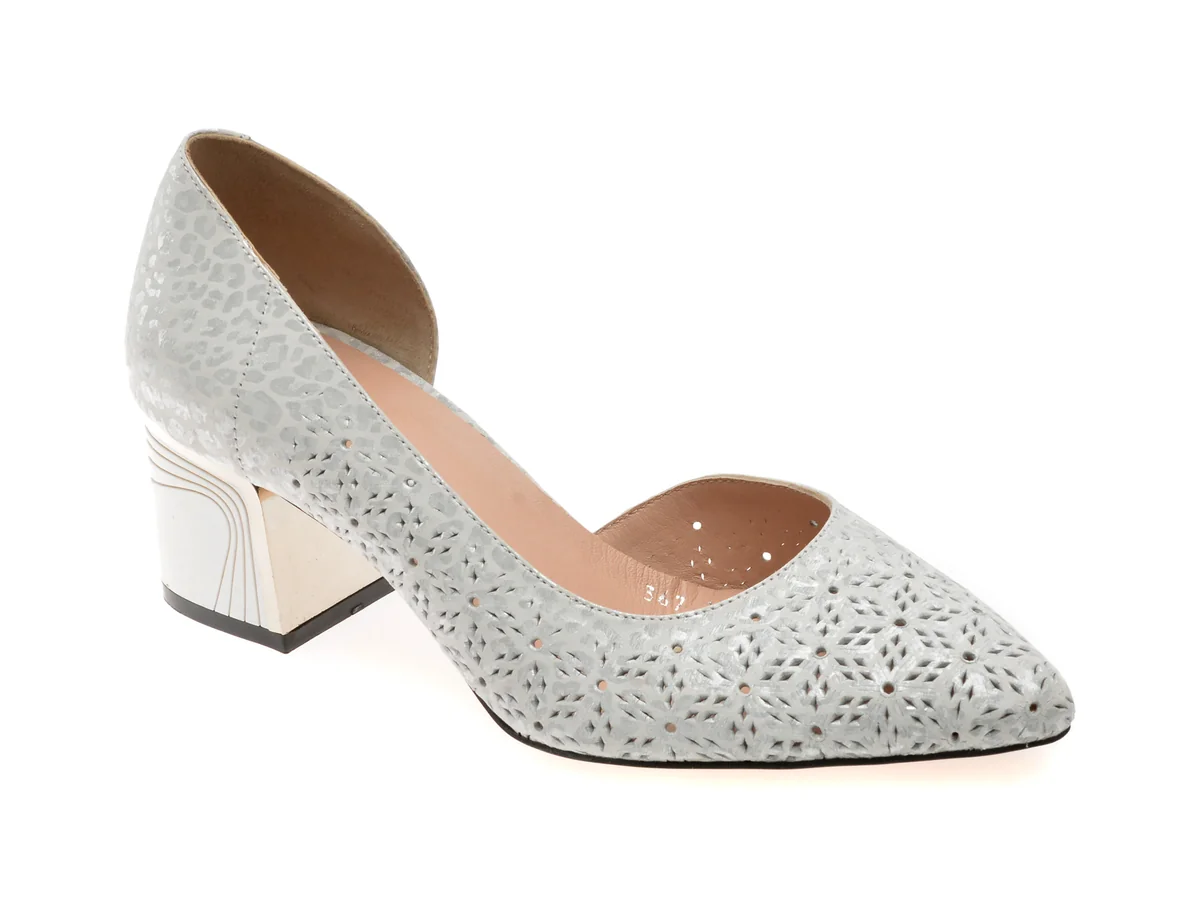 Pantofi Image Argintii, 3671622, Din Piele Naturală