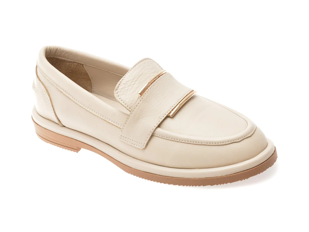 Mocasini Image Bej, 3774024, Din Piele Naturala