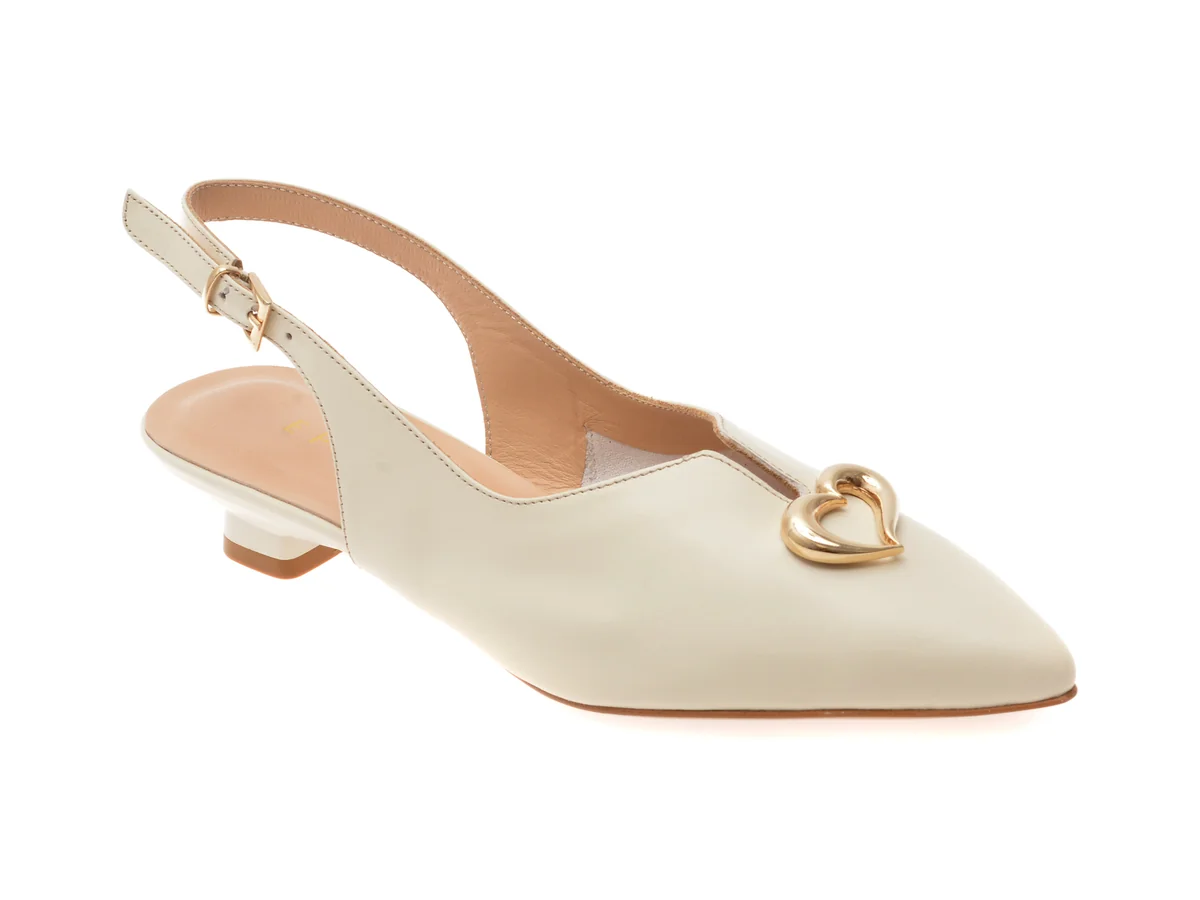 Pantofi Epica Bej, 261500, Din Piele Naturală