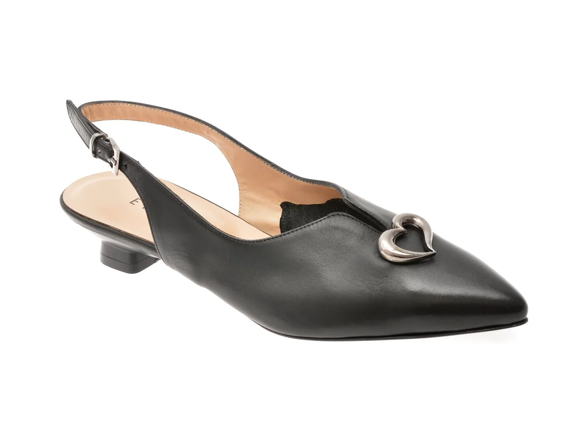 Pantofi Epica Negri, 261500, Din Piele Naturala