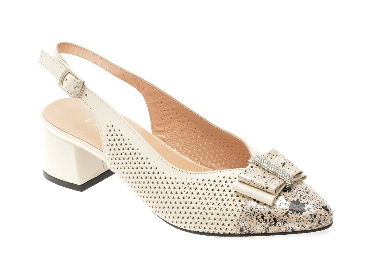 Pantofi EPICA Bej, 6192091, Din Piele Naturala