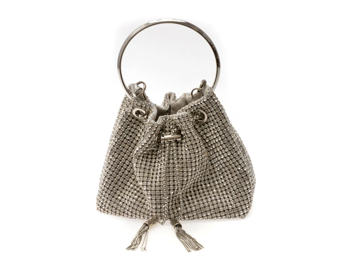 Geanta Epica Argintie, 8011, Din Material Textil