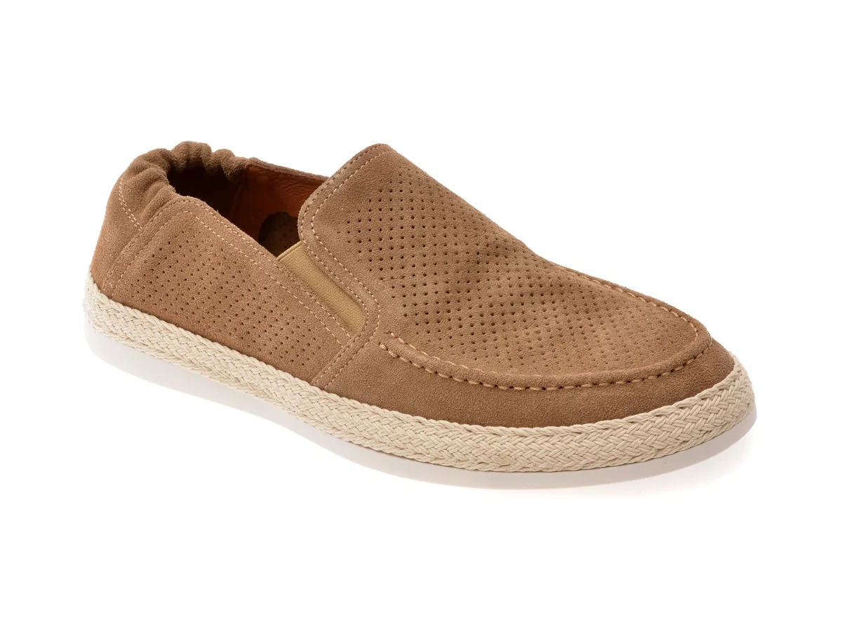 Mocasini Epica Gri, 1000, Din Piele Intoarsa