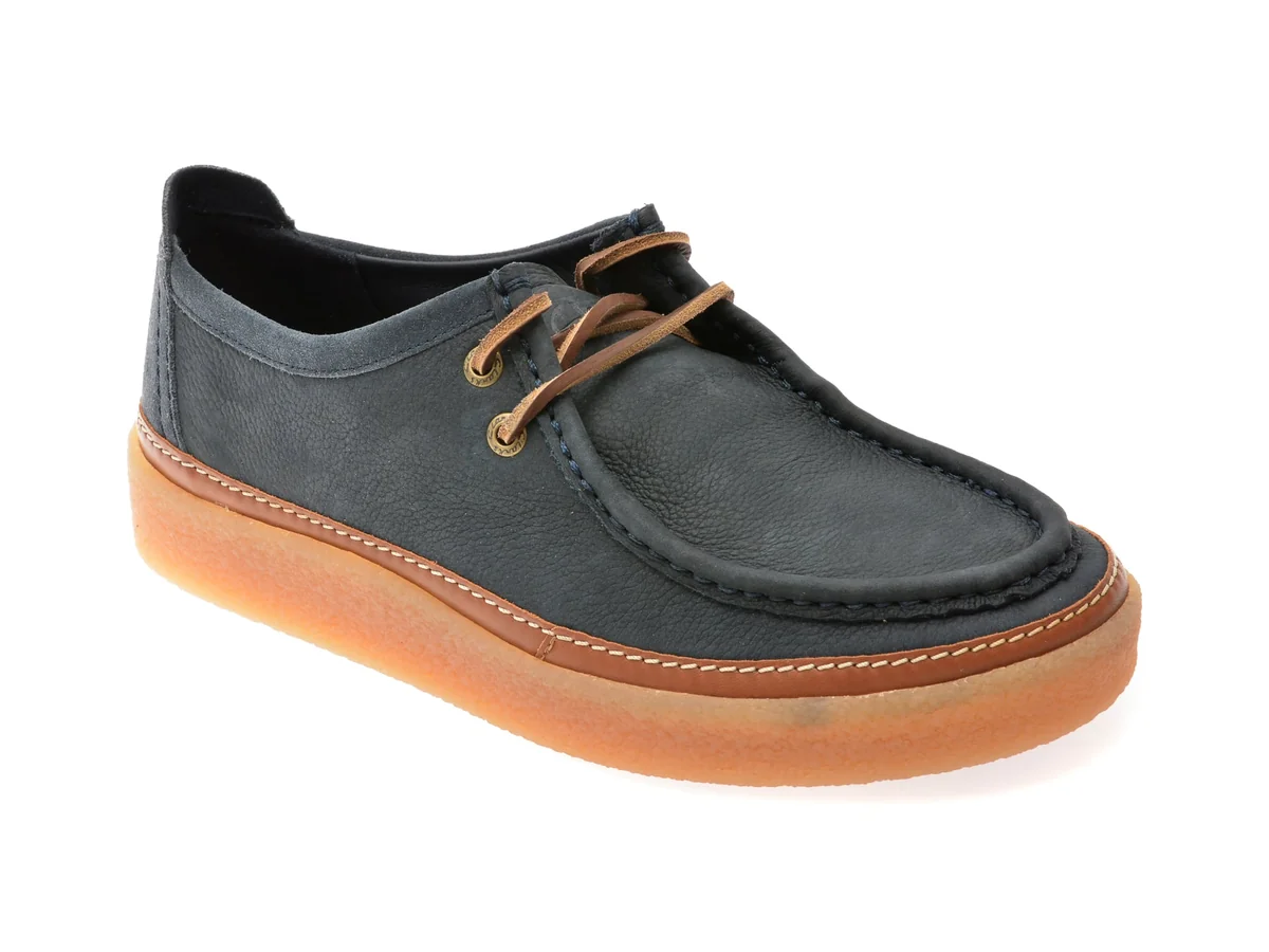 Mocasini Clarks Bleumarin, CLARKWOOD MOC, Din Piele Intoarsa