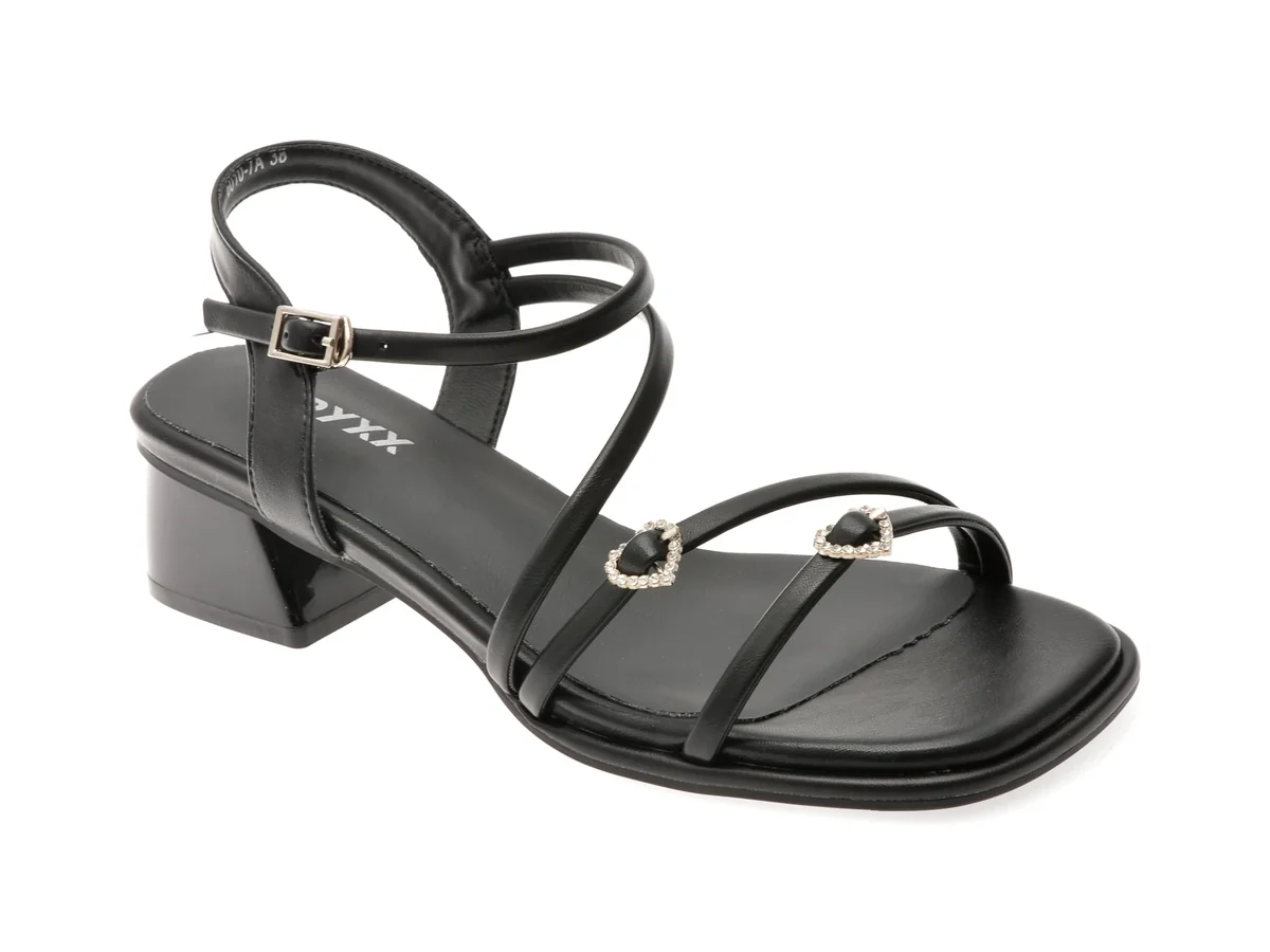 Sandale GRYXX Negre, 6010, Din Piele Ecologica