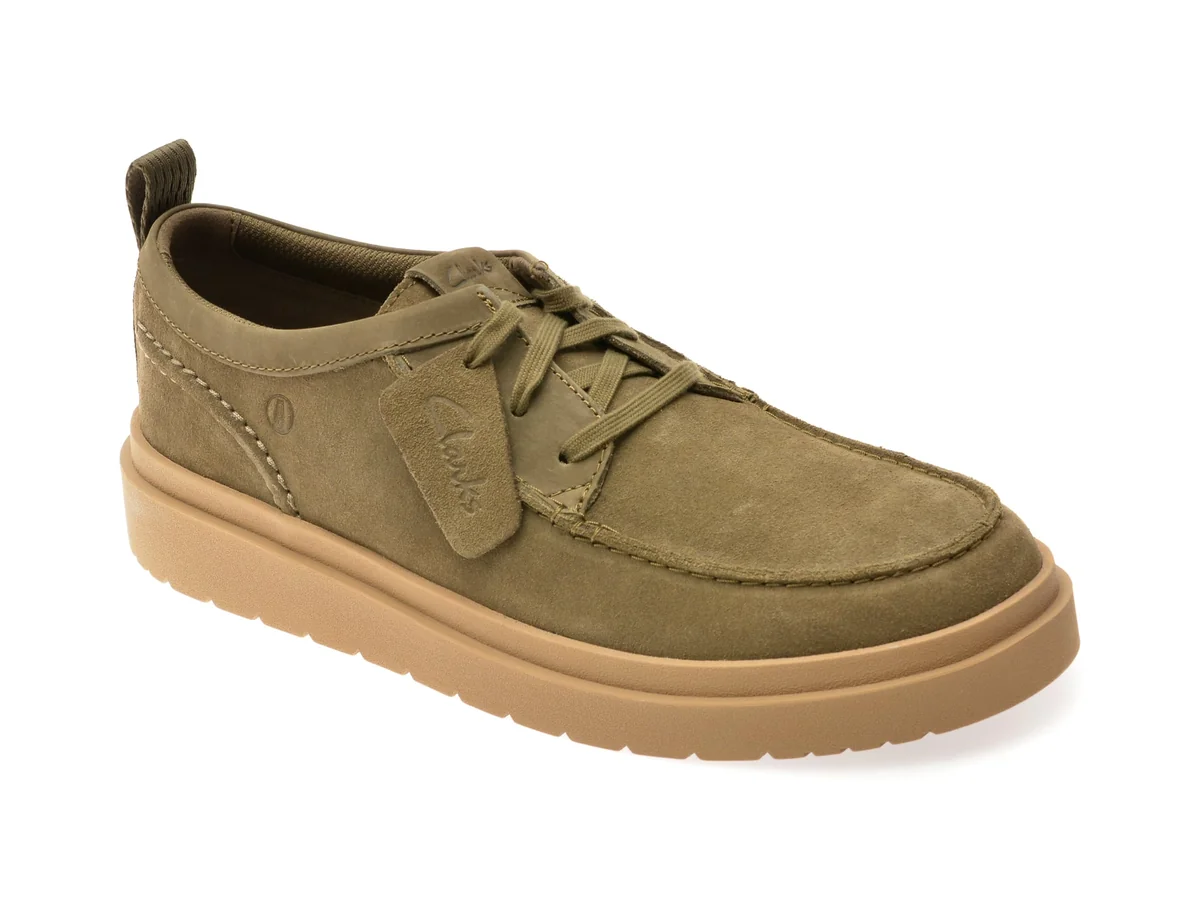 Mocasini Clarks Kaki, POLDEN MOC, Din Piele Intoarsa