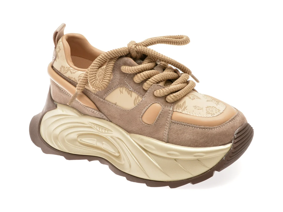 Pantofi Sport GRYXX Nude, 2388, Din Piele Ecologica