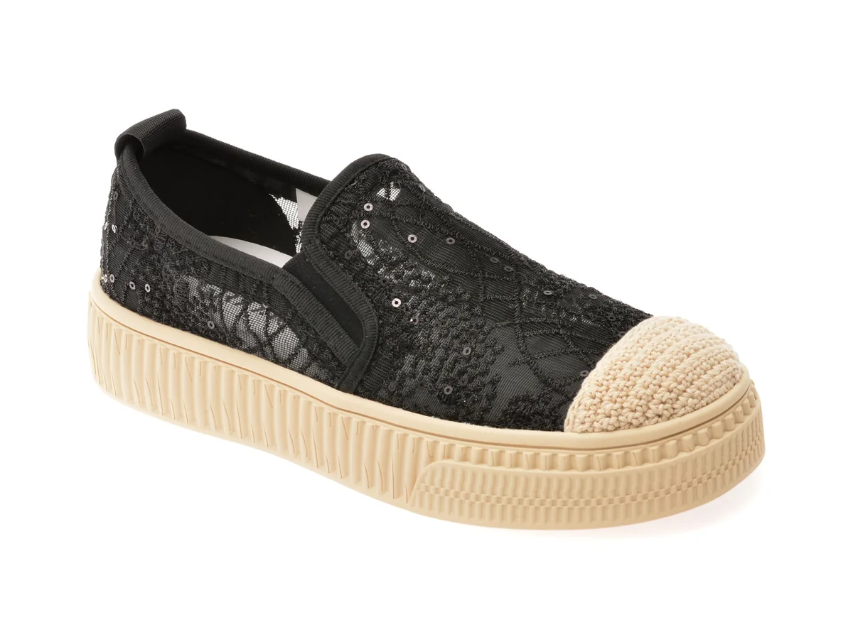Pantofi GRYXX Negri, 5051, Din Material Textil