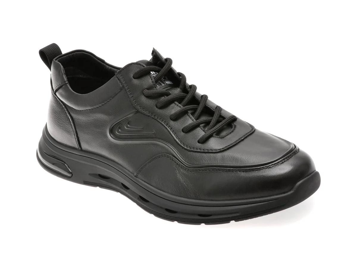 Pantofi Sport Epica Negri, T8181, Din Piele Naturală