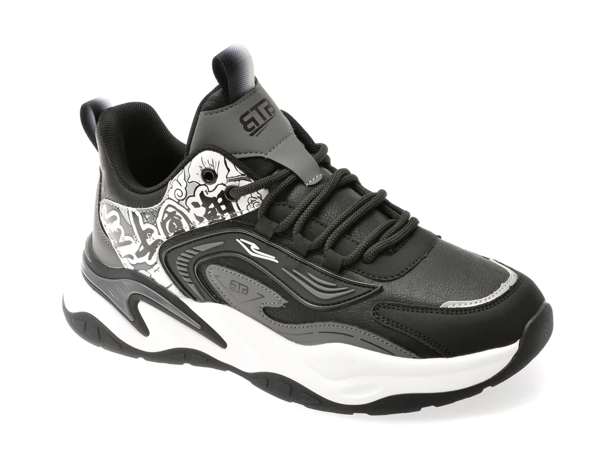 Pantofi Sport Bite The Bullet Negri, 5113, Din Piele Ecologică