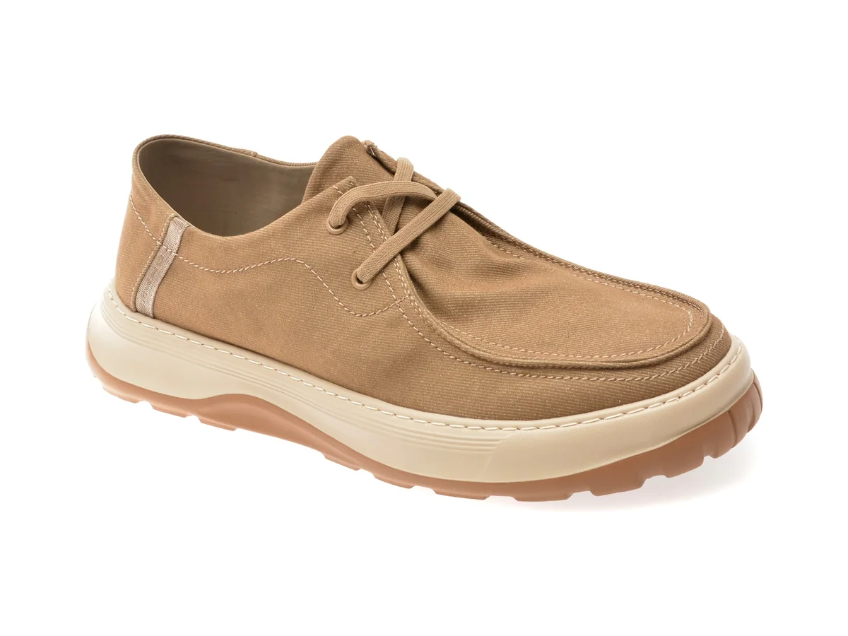 Mocasini Otter Bej, 516001, Din Material Textil