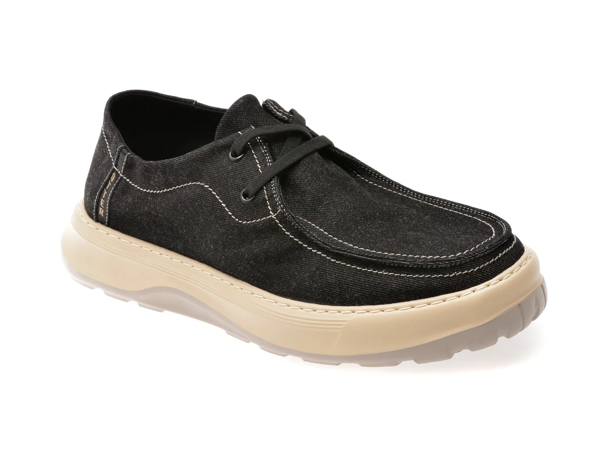 Mocasini Otter Negri, 516001, Din Material Textil