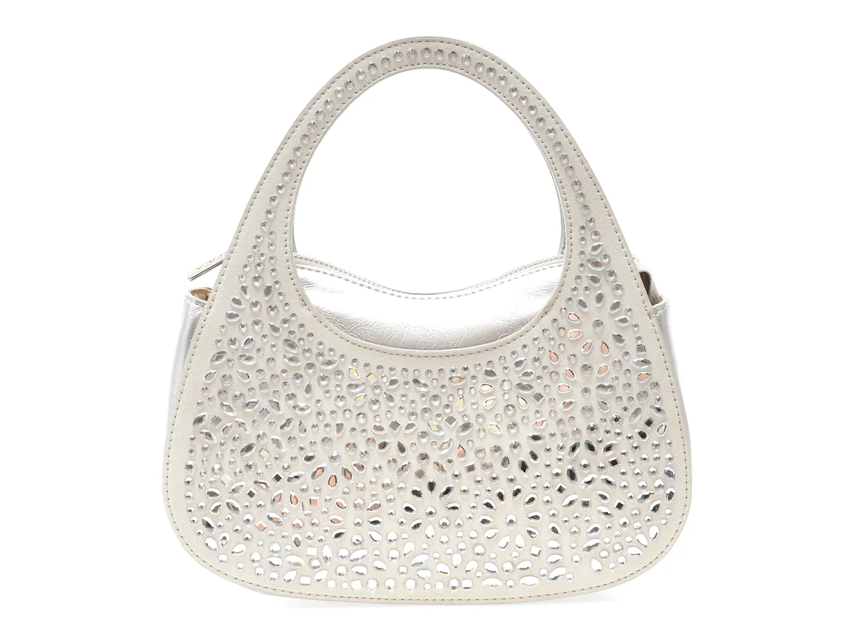 Geanta Epica Argintie, 2662, Din Piele Ecologica