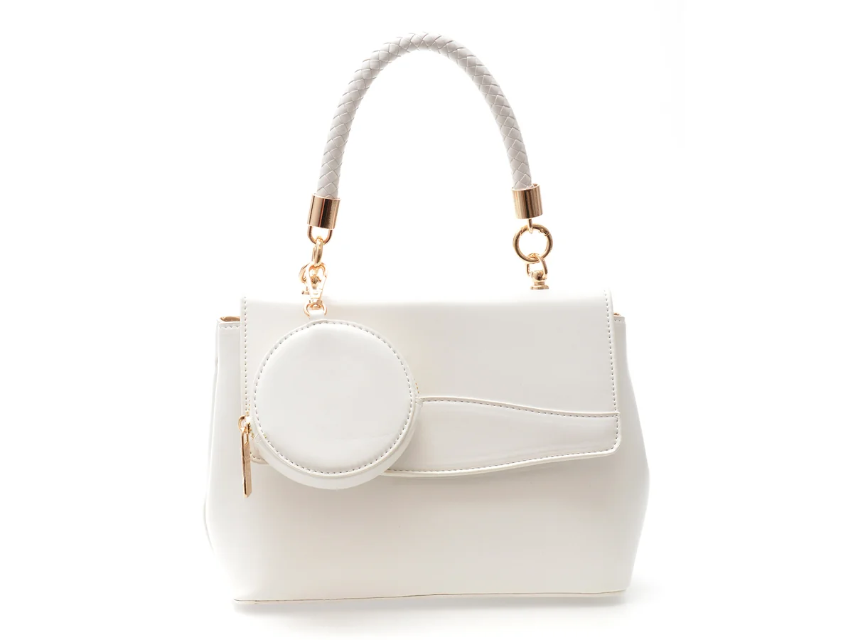 Geanta Epica Alba, 43, Din Piele Ecologica