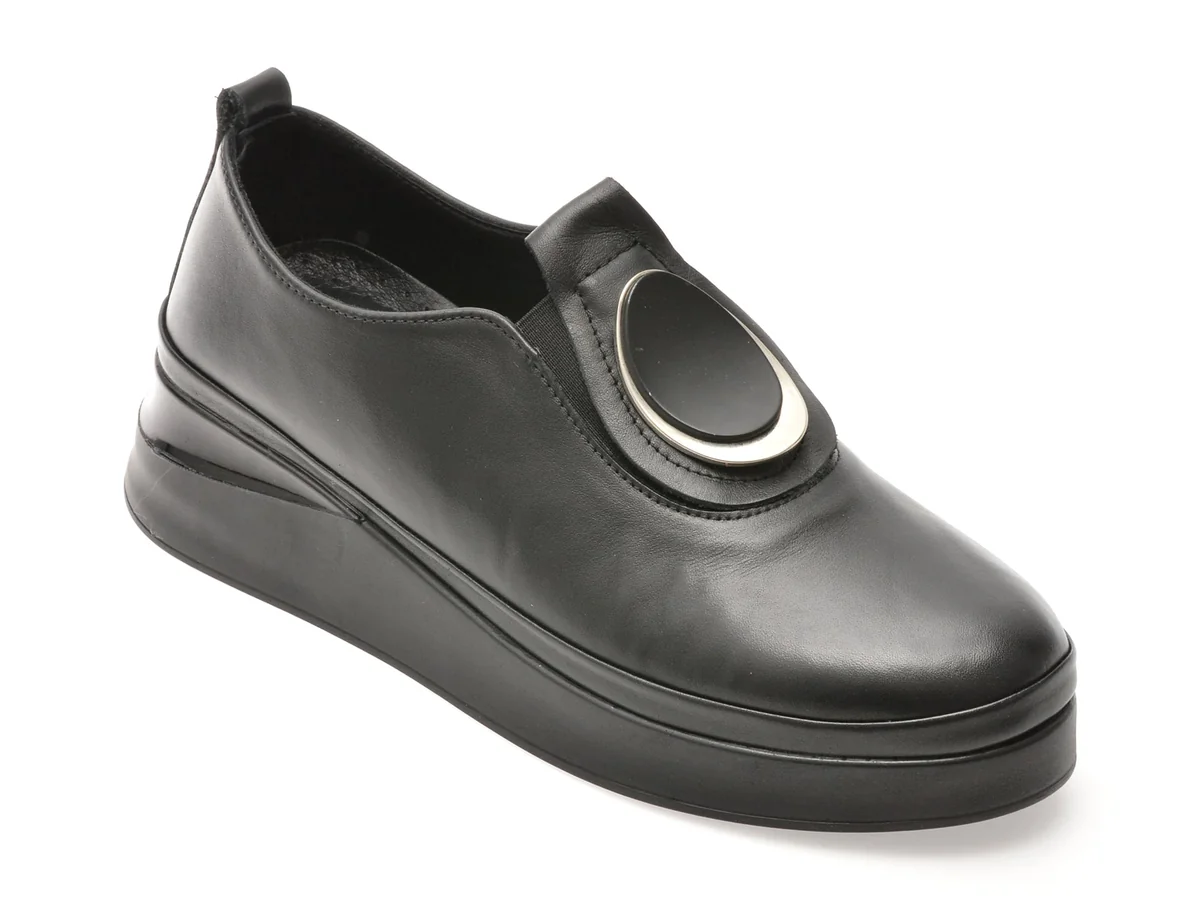 Pantofi Image Negri, 1776005, Din Piele Naturala