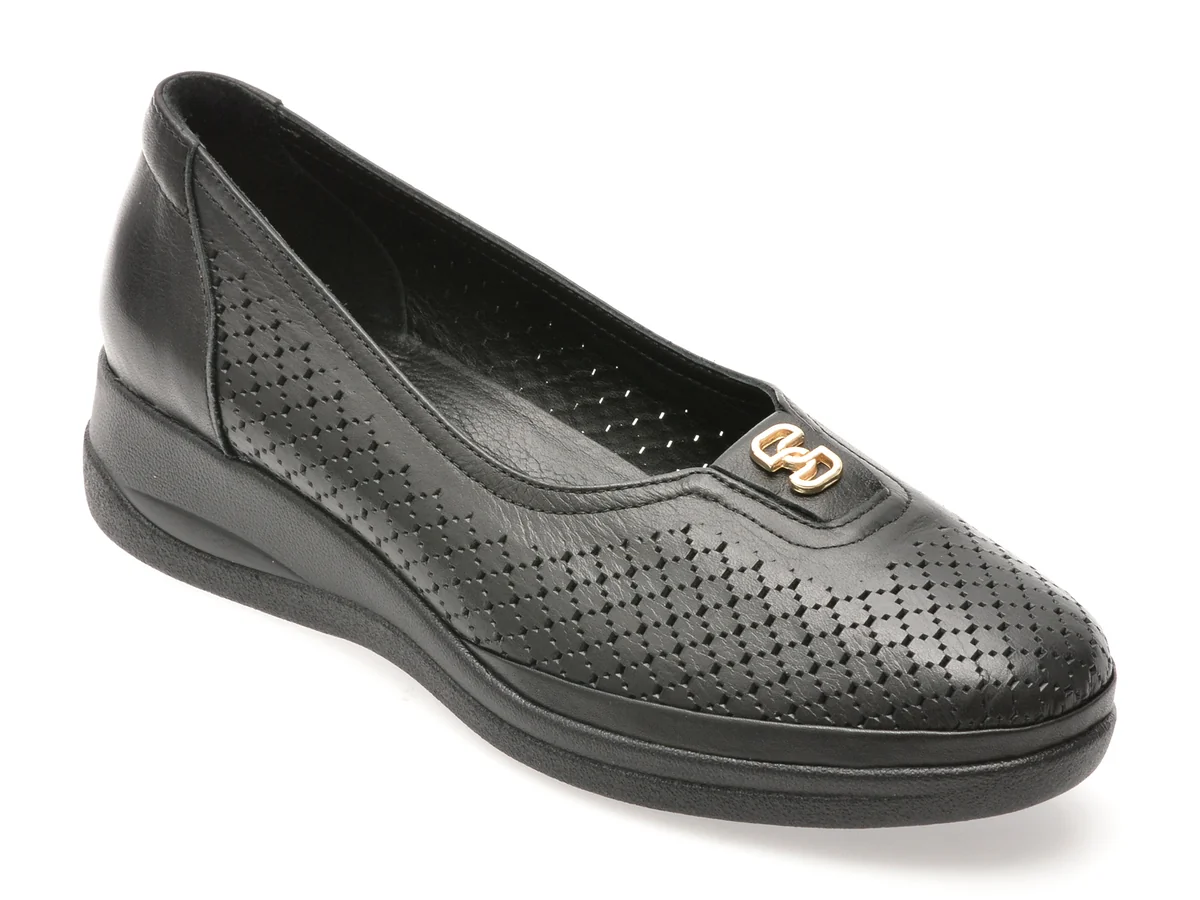 Pantofi Image Negri, 13400, Din Piele Naturala