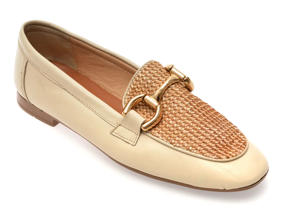 Mocasini EPICA Bej, 60, Din Piele Naturala