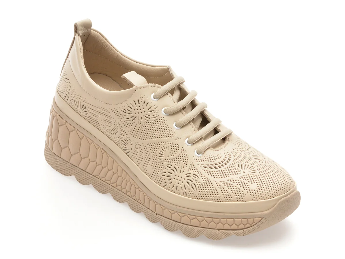 Pantofi Gryxx Bej, 210520, Din Piele Naturala