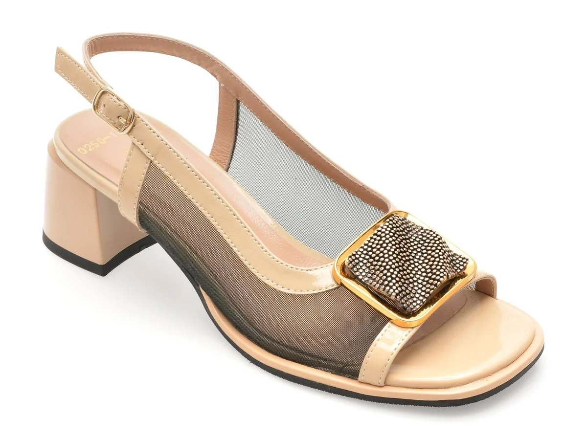 Sandale Epica Bej, 6020250, Din Material Textil